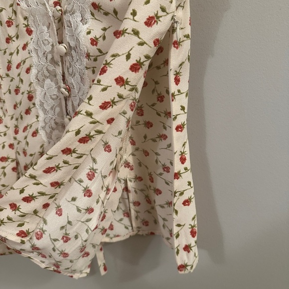 NEW Reformation Cristina Lace Trim Woven Tank Top in Madison Red Floral | size 4 - Picture 8 of 10